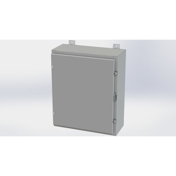 Clamps with Padlock Hasp Electrical Enclosures, 24 in H, 8 in D, 20 in W, NEMA 4, Carbon Steel